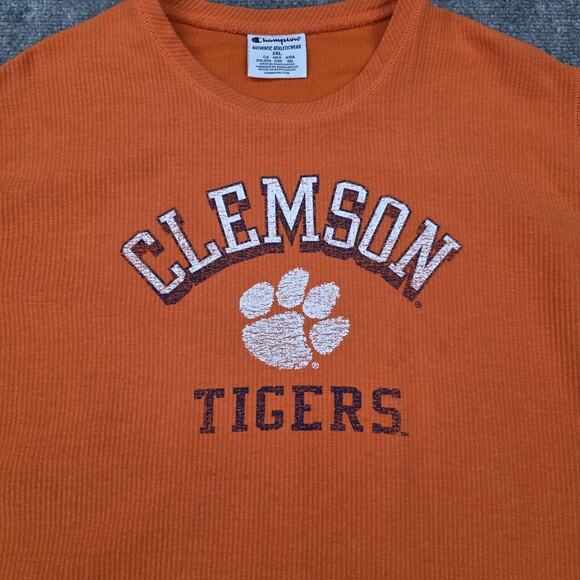 Clemson Tigers Shirt Mens 2XL Orange Champion Long Sleeve Crewneck NCAA Football - Picture 10 of 16